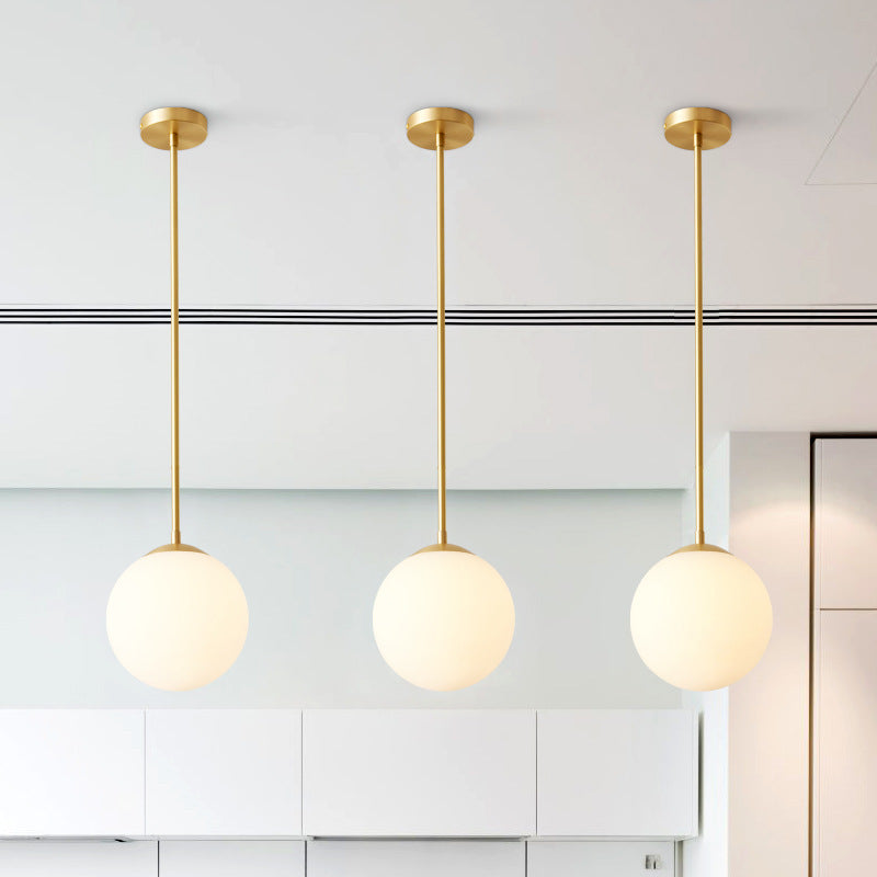 Single Brass Pendant Sphere