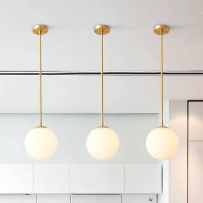 Single Brass Pendant Sphere