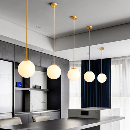 Single Brass Pendant Sphere