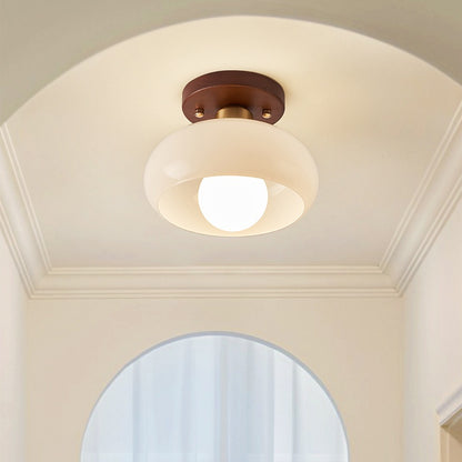 Cream Style Walnut Ceiling Light