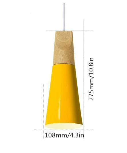 Nordic Wooden Cone Pendant Light