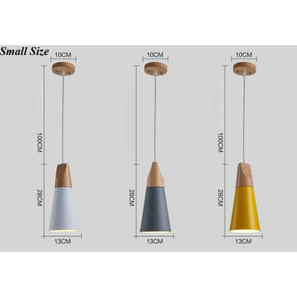 Nordic Wooden Cone Pendant Light