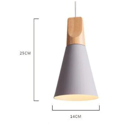 Nordic Wooden Cone Pendant Light
