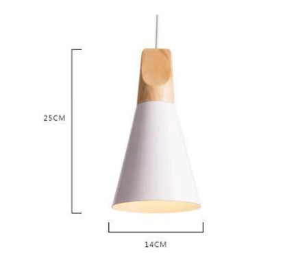 Nordic Wooden Cone Pendant Light