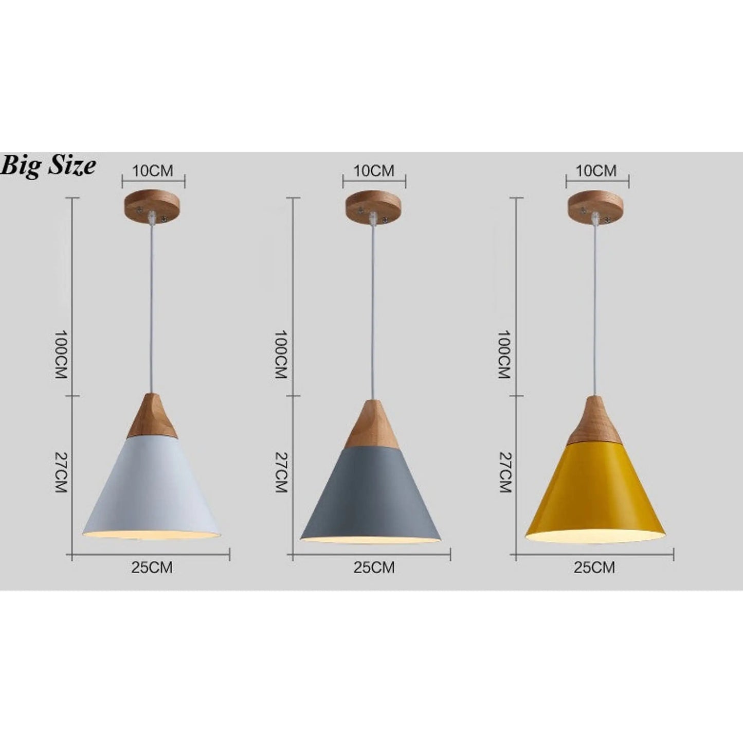 Nordic Wooden Cone Pendant Light