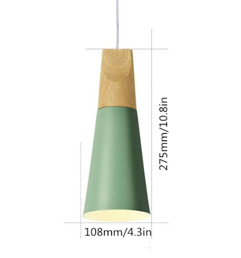 Nordic Wooden Cone Pendant Light